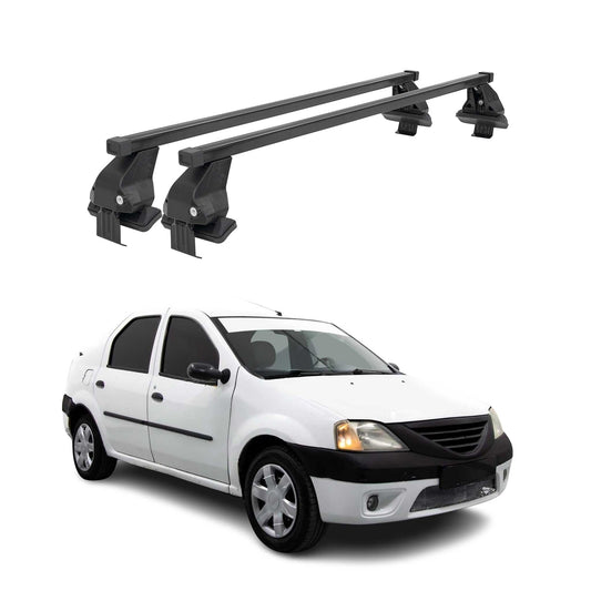 Menabo Dachträger Grundtäger für Dacia Logan mk1 2004-2012 50kg Stahl Schwarz 2x