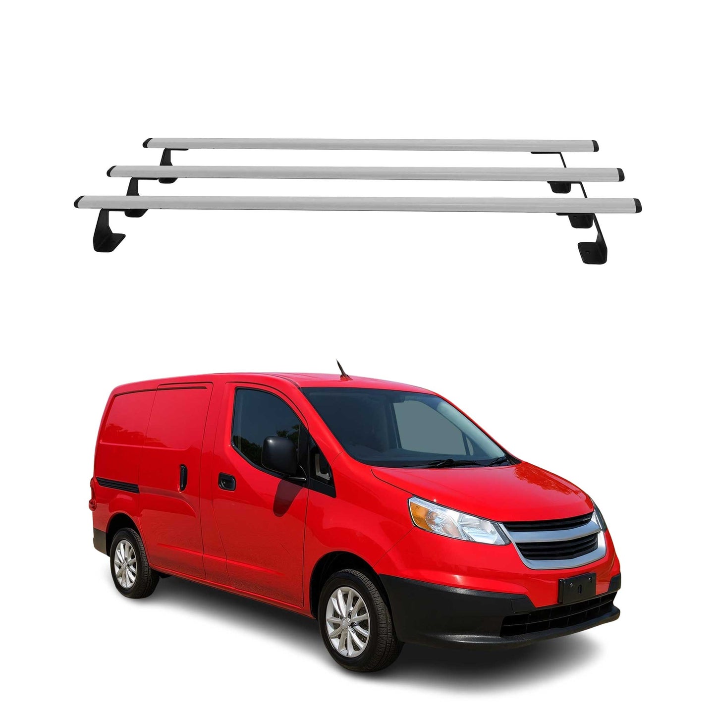 Portbagaj de plafon pentru Nissan NV200 2009-2021 75kg oțel argintiu 3 buc