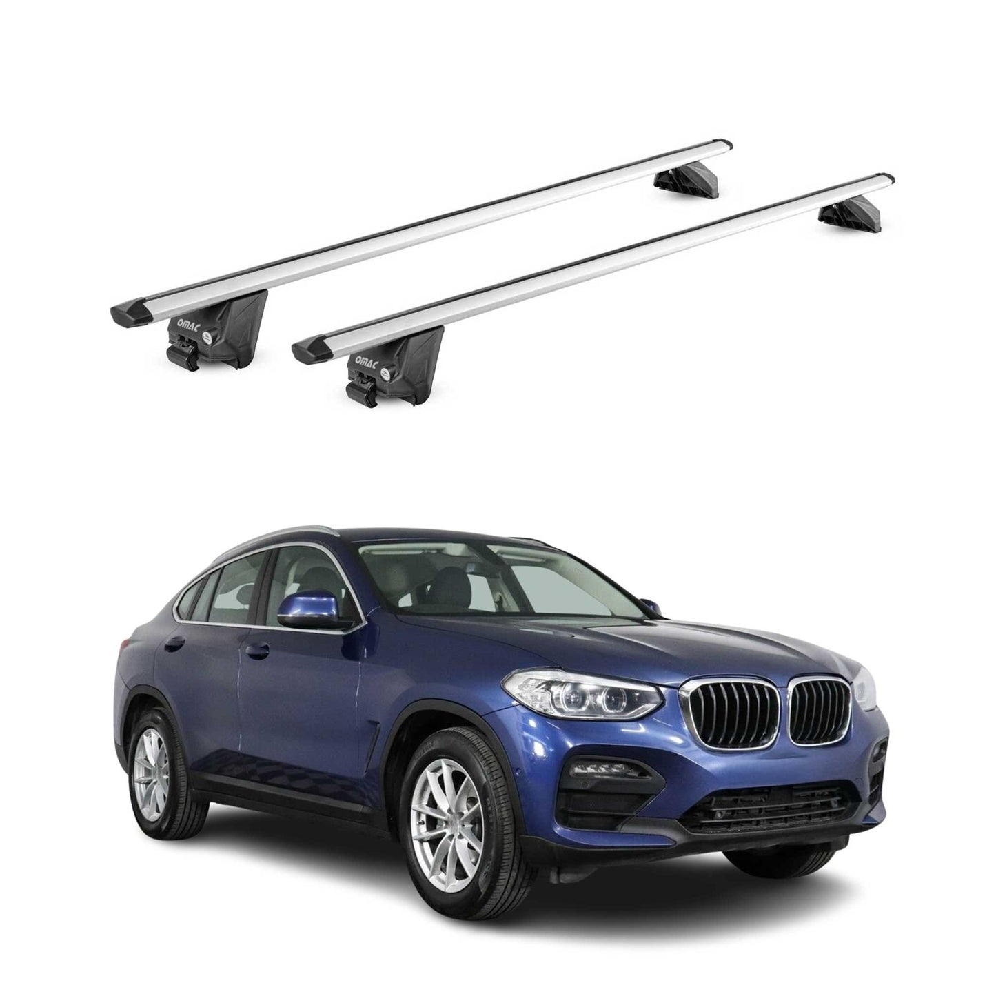 Dachträger Grundtäger für BMW X4 F26 2014-2018 100kg Aluminium Silber 2tlg ABE