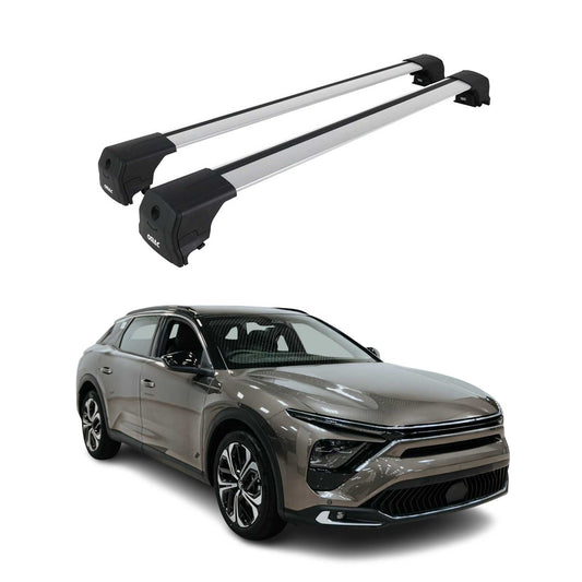 Dachträger Grundtäger für Citroen C5 X 2022-2025 75kg Aluminium Silber 2 tlg