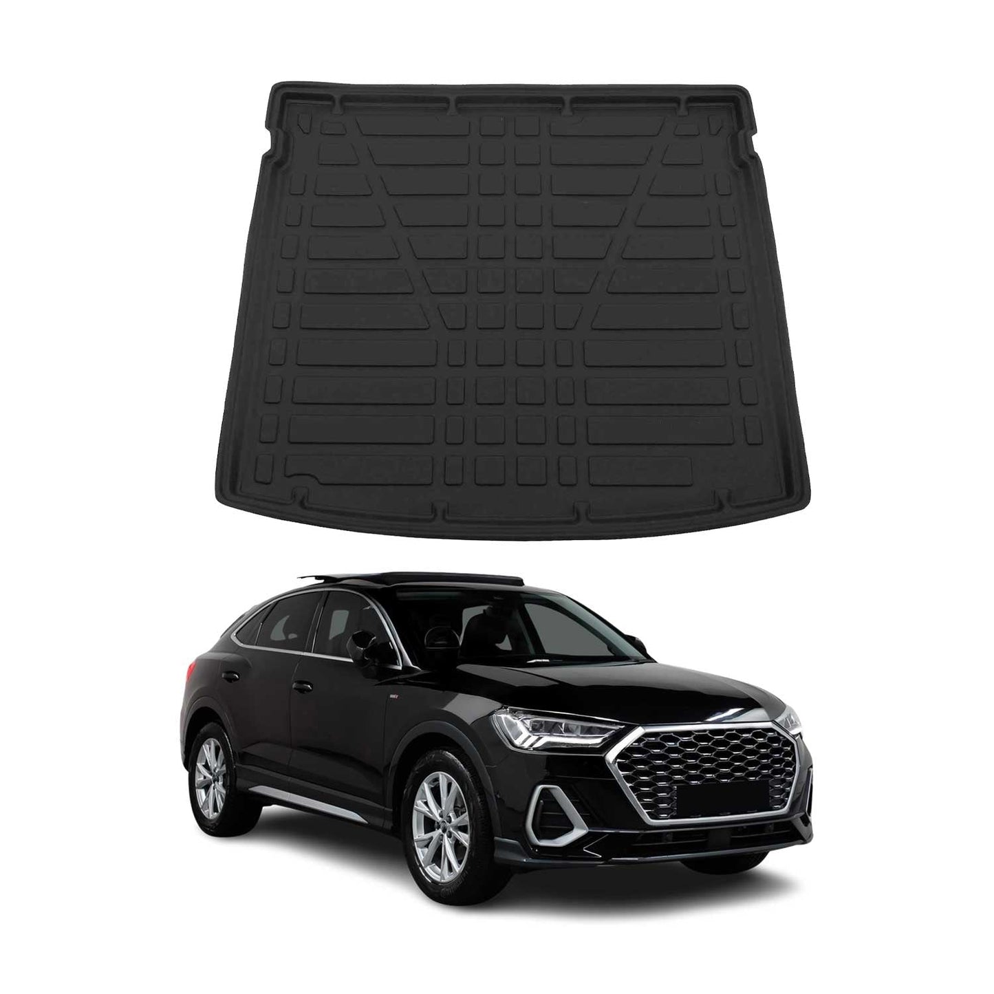 Kofferraumwanne Laderaumwanne für Audi Q3 Sportback 2019-2025 Gummi TPE Schwarz
