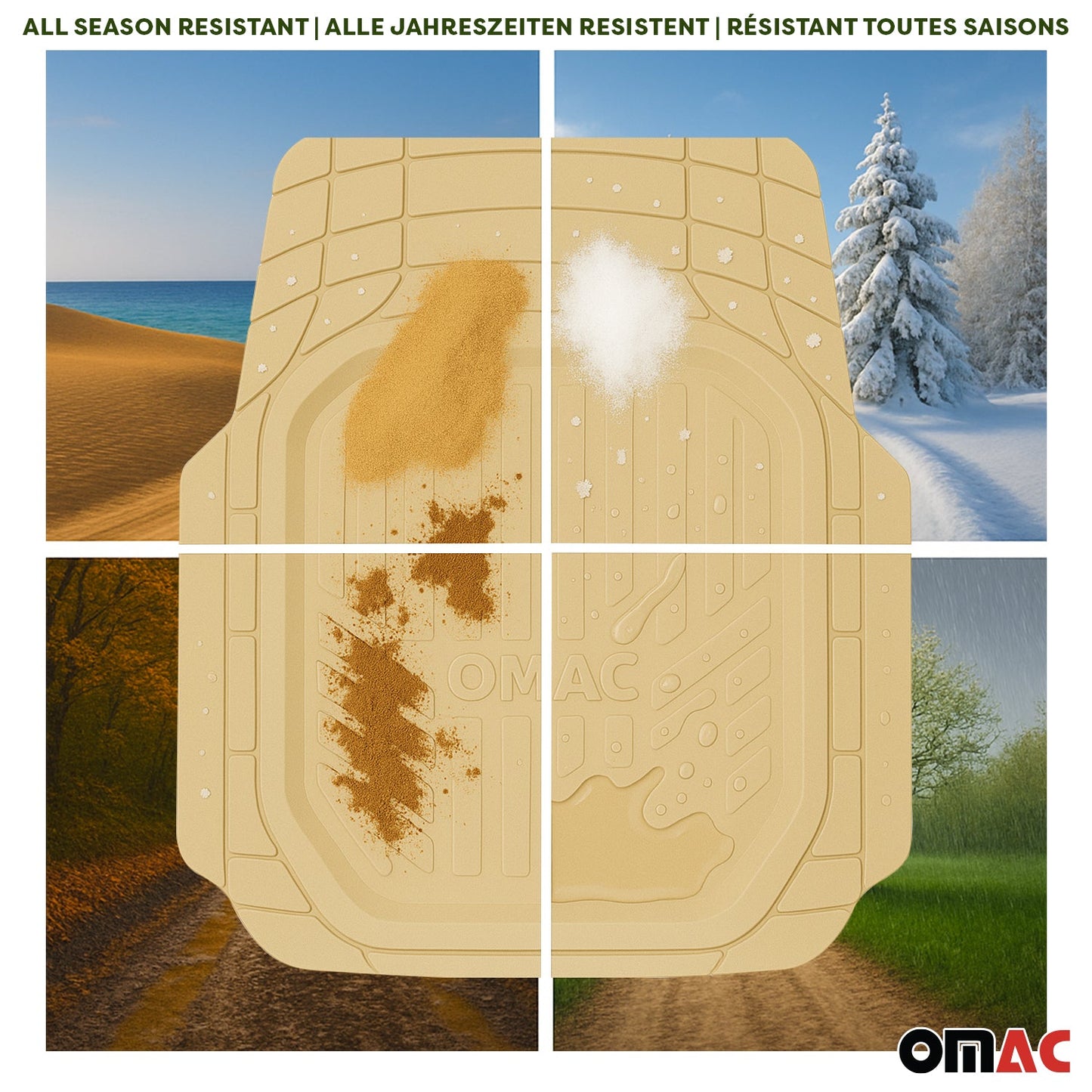 Audi Q2 Fußmatten Zuschneidbar Gummi Beige 4 tlg