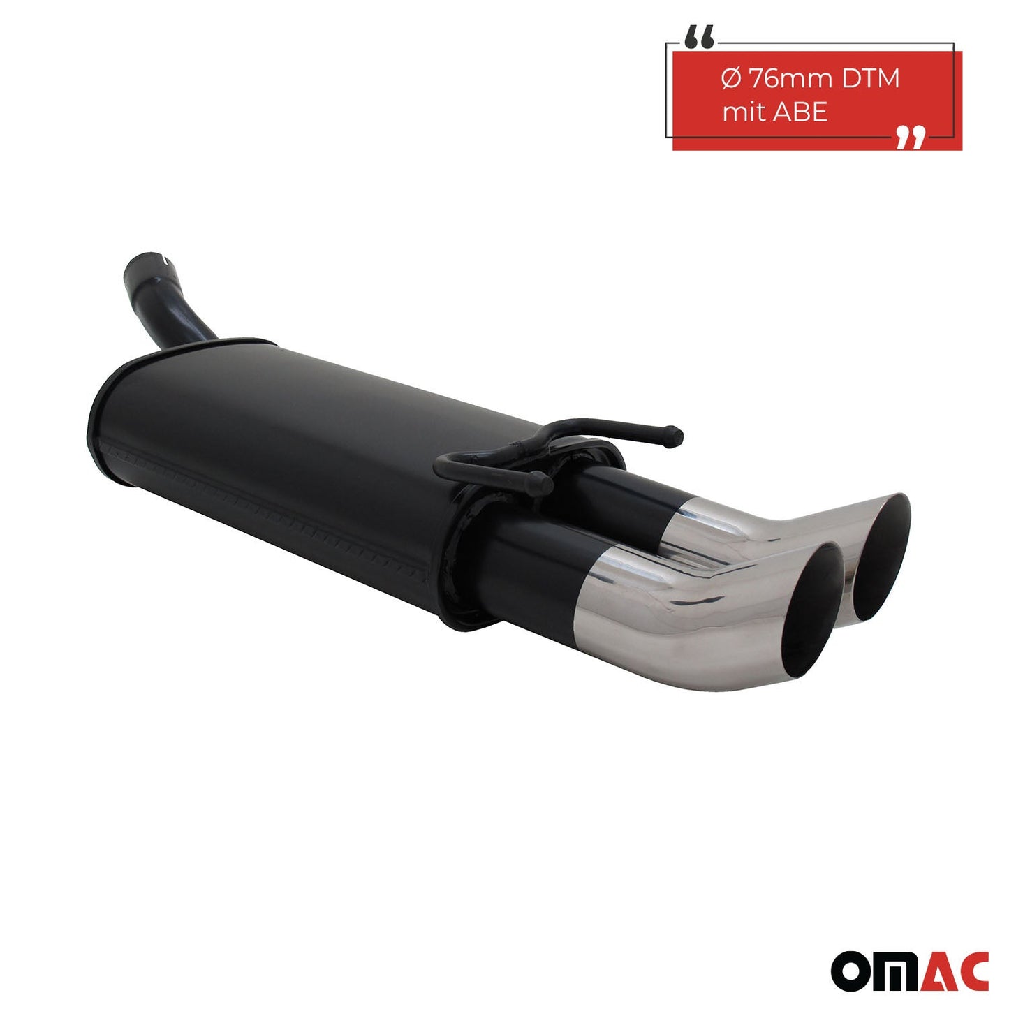 Novus Sportauspuff für Opel Corsa B 2x76mm DTM Endschalldämpfer mit ABE