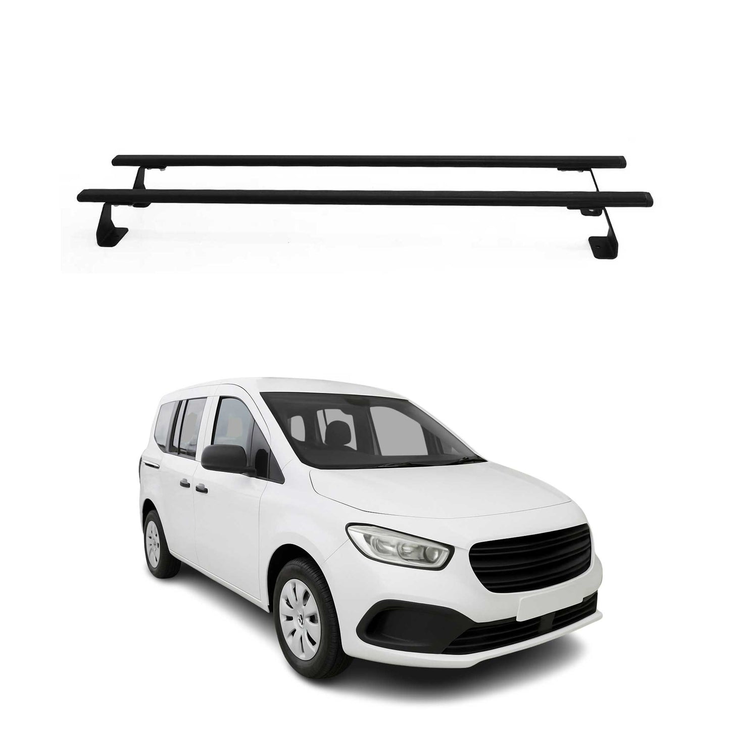 Portbagaj de plafon pentru Mercedes Citan W420 2021-2025 75kg oțel negru 2 buc