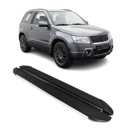Trittbretter Seitenschweller für Suzuki Grand Vitara 2006-2015 Alu Schwarz Grau