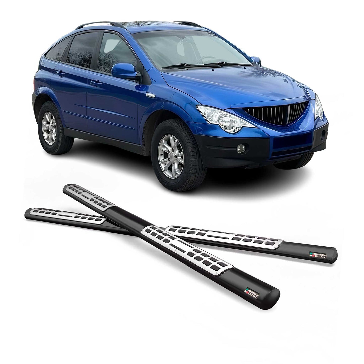 Edelstahl Seitenschweller Schwellerrohre für Ssangyong Actyon 2006-2012 Schwarz