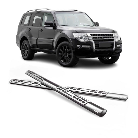 Stahl Seitenschweller Schwellerrohre für Mitsubishi Pajero 3tür 2007-2021 Grau