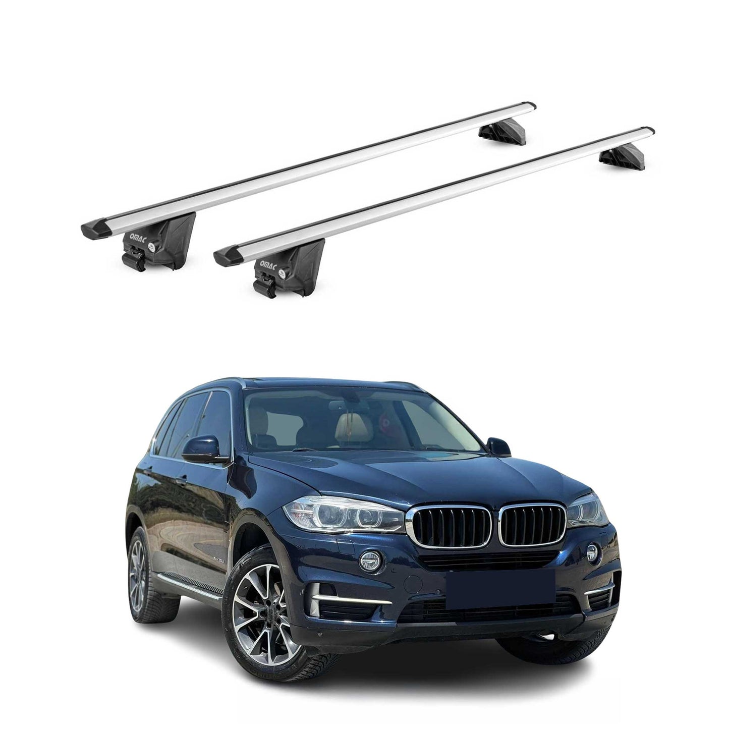 Portbagaj de plafon pentru BMW X5 F15 G05 2013-2025 100kg aluminiu argintiu 2 piese ABE