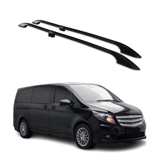 Dachreling für Mercedes V Klasse W447 2014-2022 Alu L1 Kurzer Radstand Schwarz