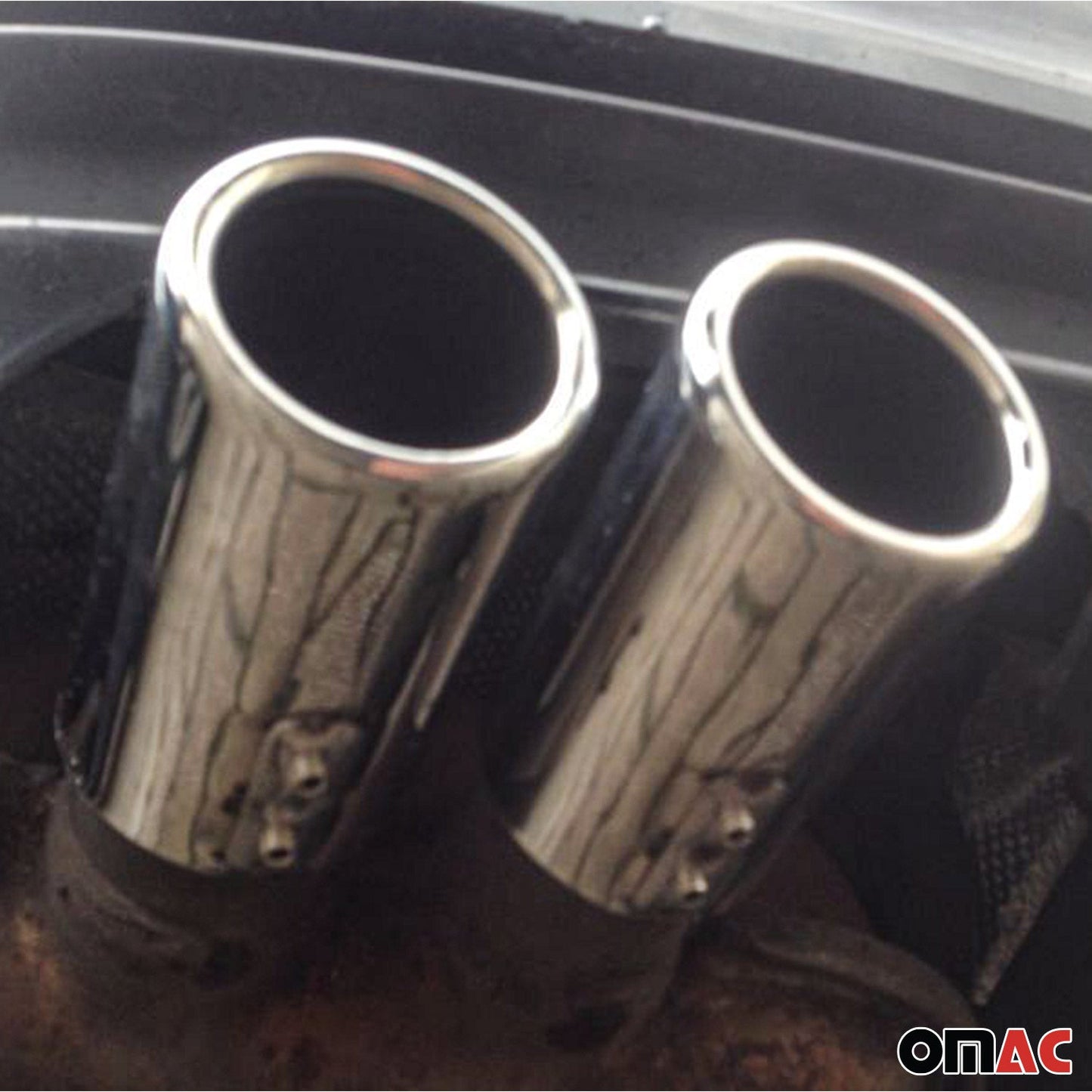 Ornamente eșapament pentru BMW Seria 3 E46 Coupe 1998-2007, oțel inoxidabil, cromat, 2 bucăți