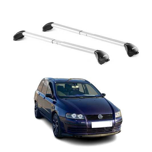 Portbagaj de plafon pentru Fiat Stilo station wagon 2001-2010 5 uși 100 kg gri aluminiu 2x ABE