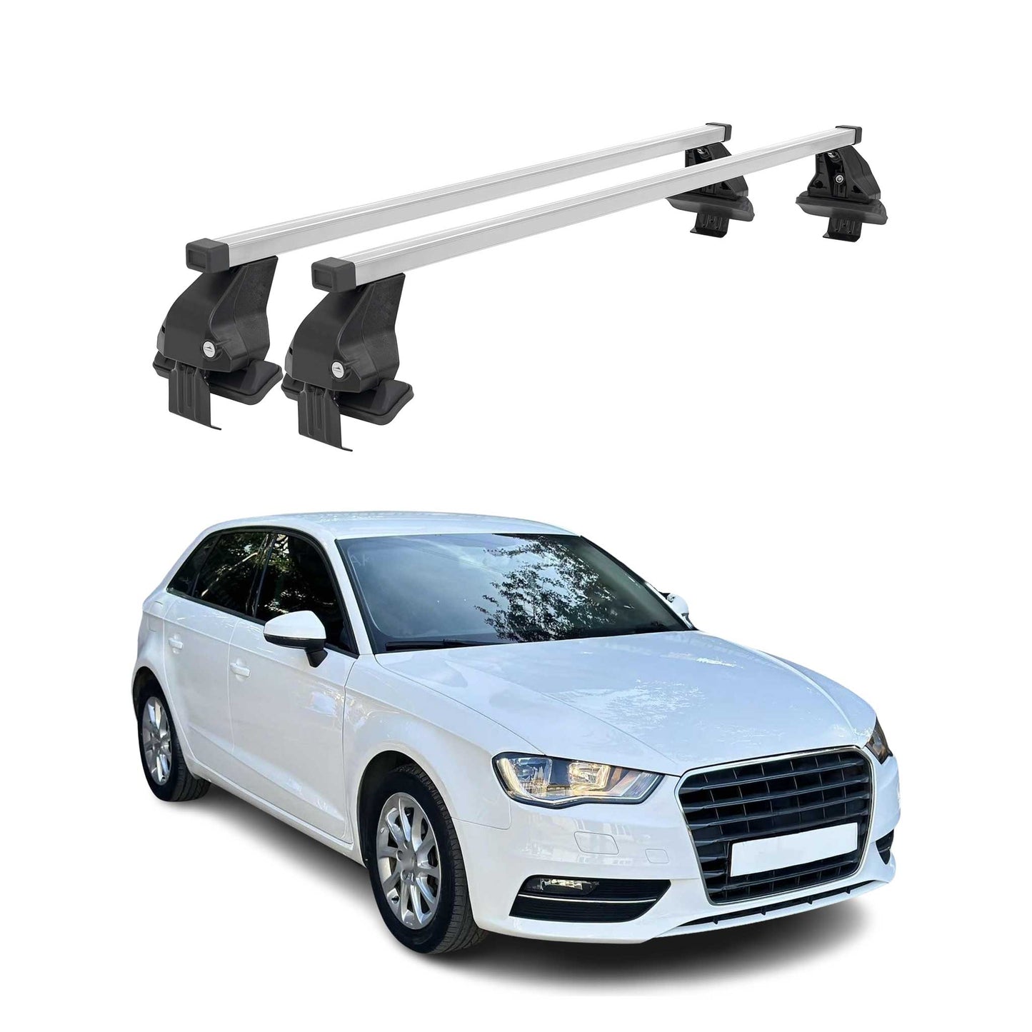 Menabo Dachträger Grundtäger für Audi A3 8V Sportback 2012-2020 50kg Silber 2x