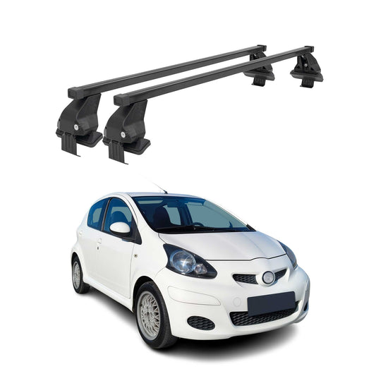 Menabo Dachträger Grundtäger für Toyota Aygo 2005-2014 50kg Stahl Schwarz 2 tlg