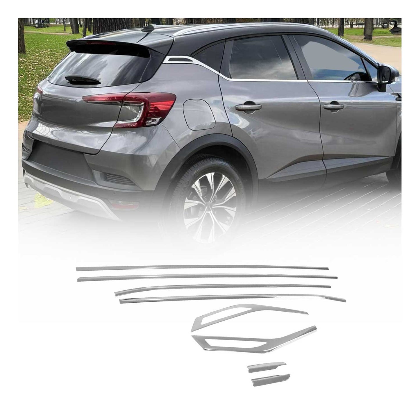 Fensterleisten Zierleisten für Renault Captur 2020-2025 Edelstahl Chrom 8tlg