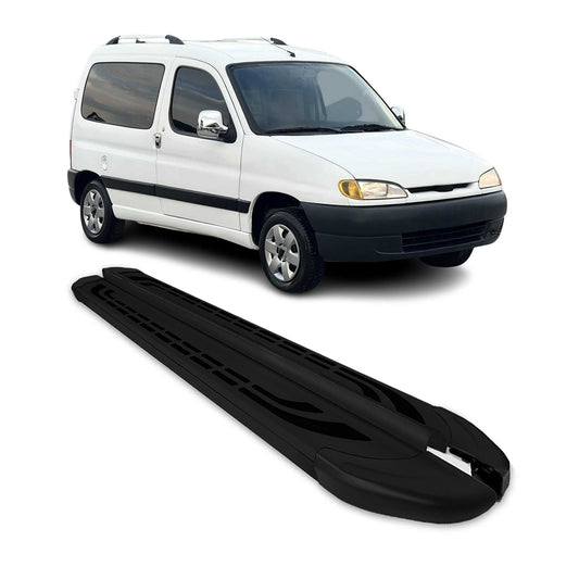 Trittbretter Schweller Seitenbretter für Peugeot Partner 1996-2008 Alu Schwarz