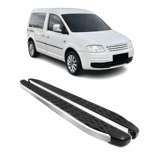 Praguri/praguri laterale din aluminiu pentru VW Caddy 2015-2020 L1 Negru Argintiu Set 2 piese