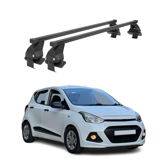 Menabo Dachträger Grundtäger für Hyundai i10 2013-2017 50kg Stahl Schwarz 2 tlg