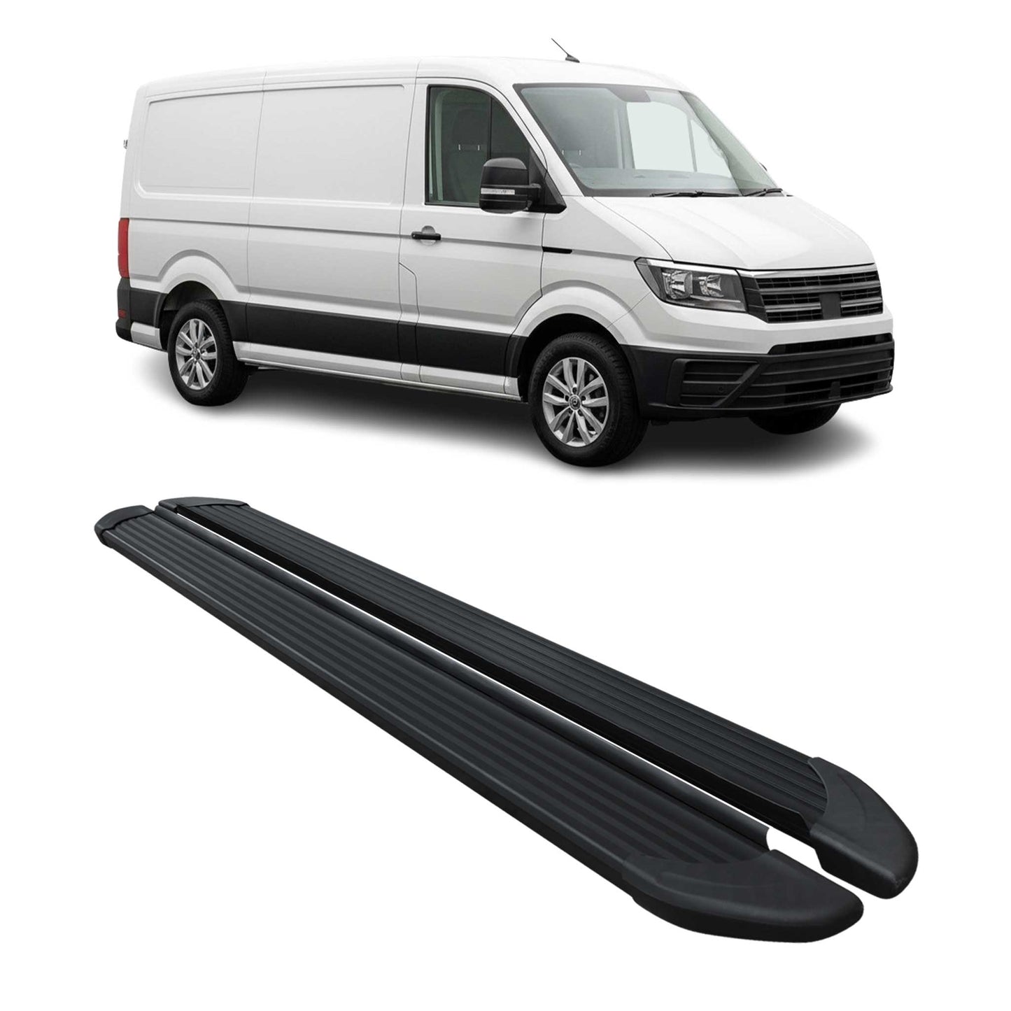 Trittbretter Seitenschweller für VW Crafter 2017-2025 L1 Aluminium Schwarz 2 tlg