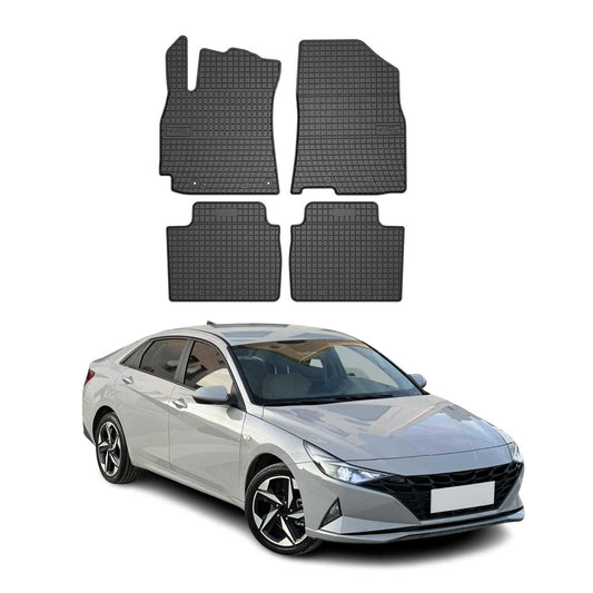 Covorașe de cauciuc Hyundai Elantra 2020-2025, set de 4 piese, negru