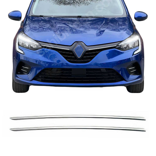 Kühlergrill Leisten Grillleisten für Renault Clio 2019-2025 Edelstahl Silber 2x