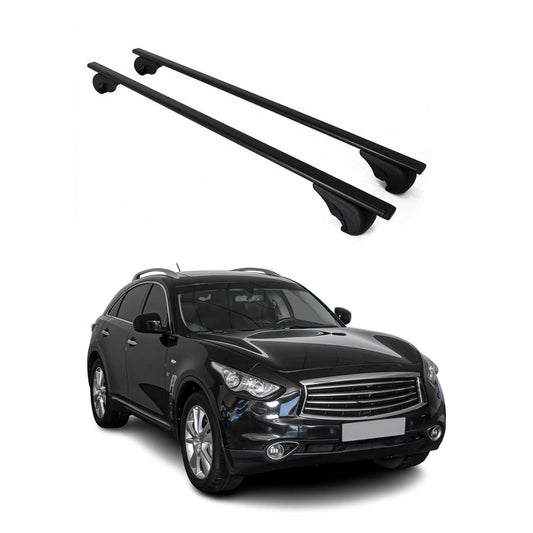 Portbagaj de plafon pentru Infiniti QX70 2013-2019 75kg, negru metalic, 2 buc.