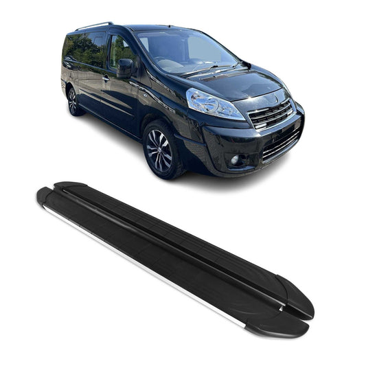 Trittbretter Seitenschweller für Peugeot Expert 2007-2017 L2 Alu Schwarz Grau