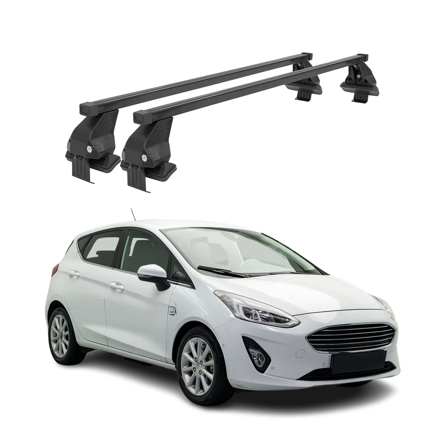 Menabo Portbagaj de plafon pentru Ford Fiesta 2017-2020 50kg Oțel Negru 2 buc