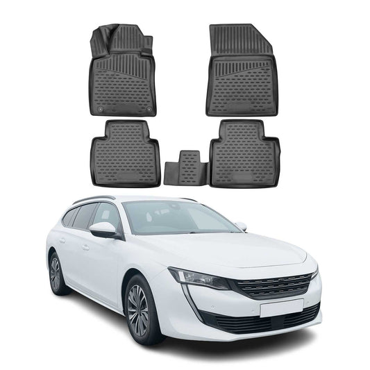 2018-2021 Peugeot 508 SW Fußmatten TPE Schwarz 4 tlg