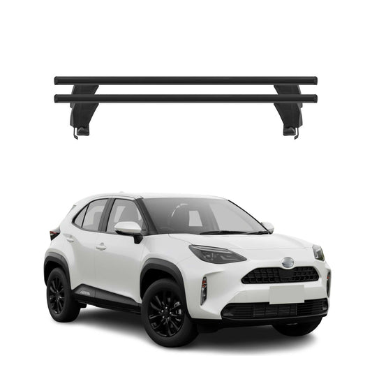 Menabo Portbagaj de plafon pentru Toyota Yaris Cross 2020-2025, aluminiu, negru, 2 piese