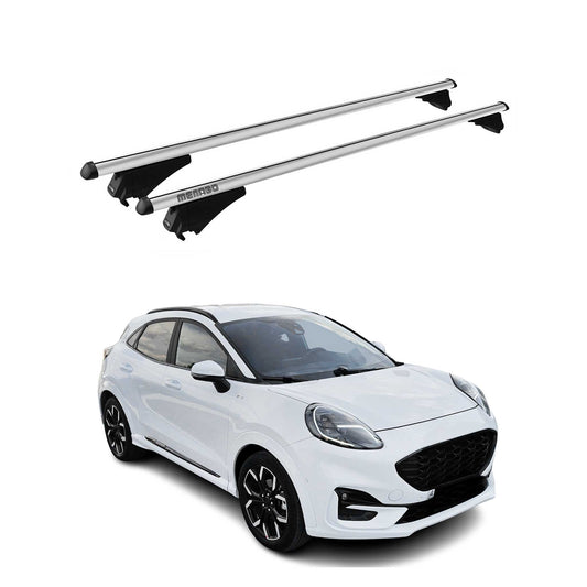 Menabo Portbagaj de plafon pentru Ford Puma 2019-2025 75kg Aluminiu Argintiu 2 buc