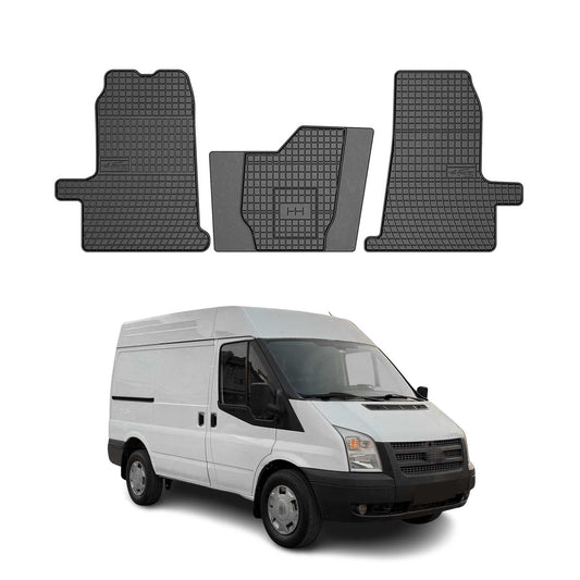 OMAC Gummi Fußmatten für Ford Transit 2000-2013 Automatten Gummi Schwarz 3tlg