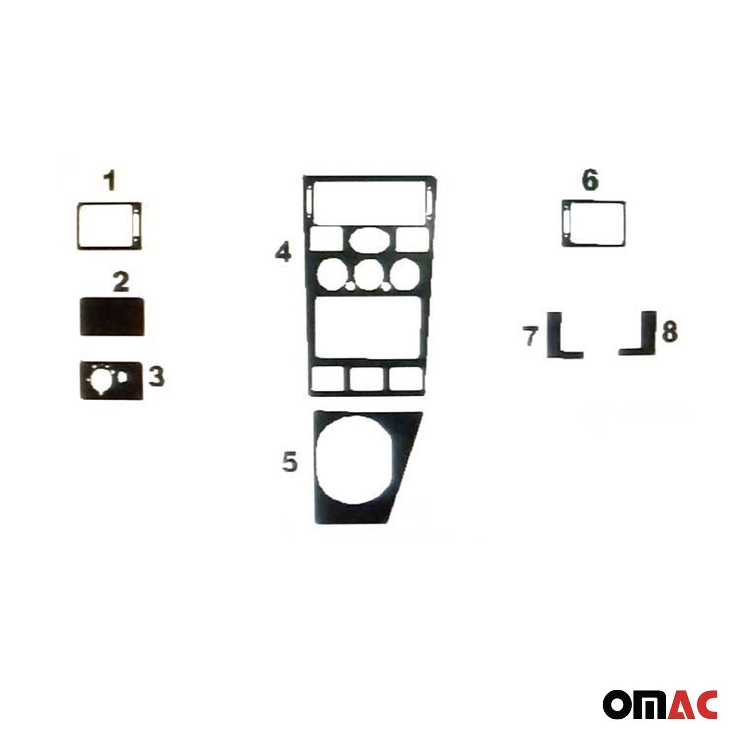Ornamente interioare cockpit pentru Ford Mondeo mk3 2000-2003, aspect lemn masiv, 8 bucăți