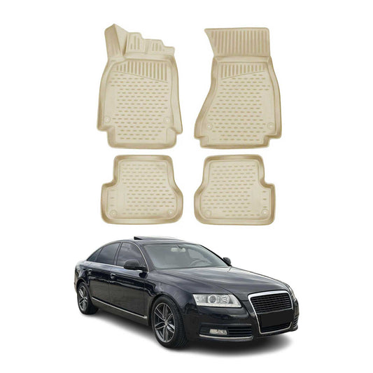 2008-2011 Audi A6 Limo Allroad Avant Fußmatten TPE Beige 4 tlg