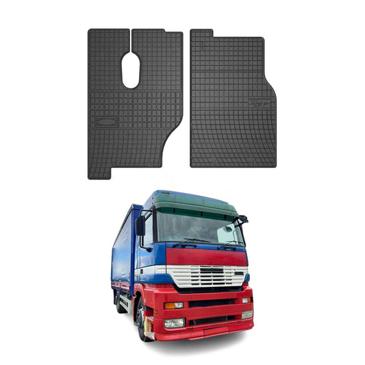 OMAC Gummi Fußmatten für Mercedes Actros MP1 1996-2003 Automatten Schwarz 2x