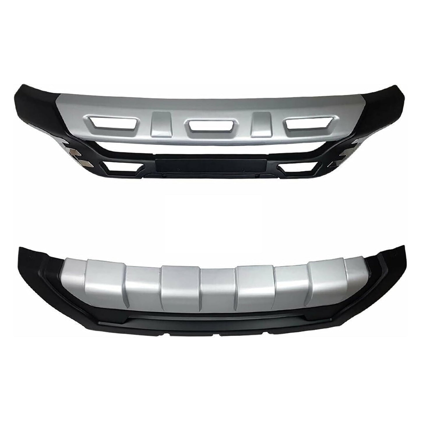 Difuzor spate bara de protecție spate pentru Hyundai ix35 2010-2012 argintiu negru 2x