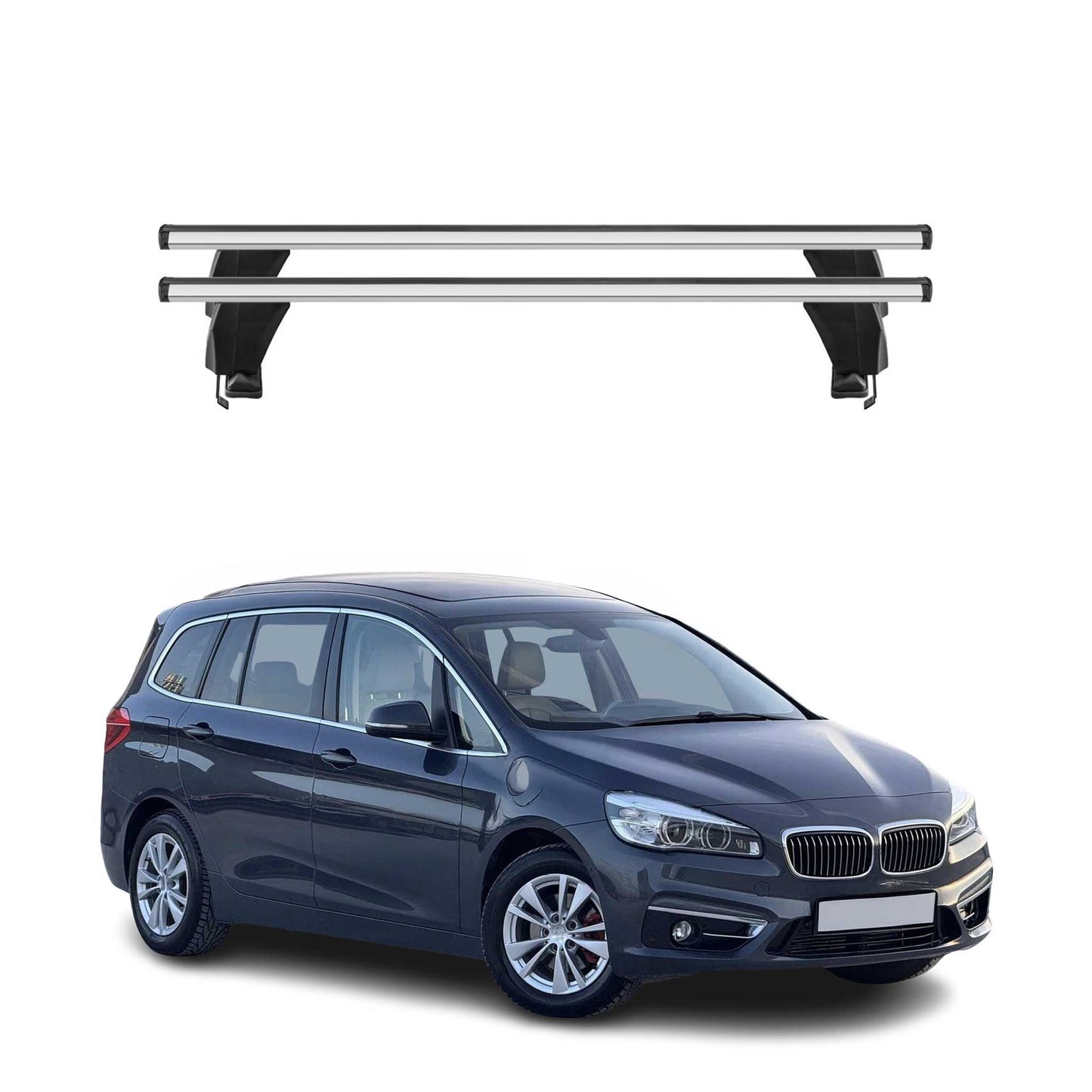 Menabo Dachträger Grundtäger für BMW 2 Gran Tourer F46 2014-2024 50kg Alu Silber