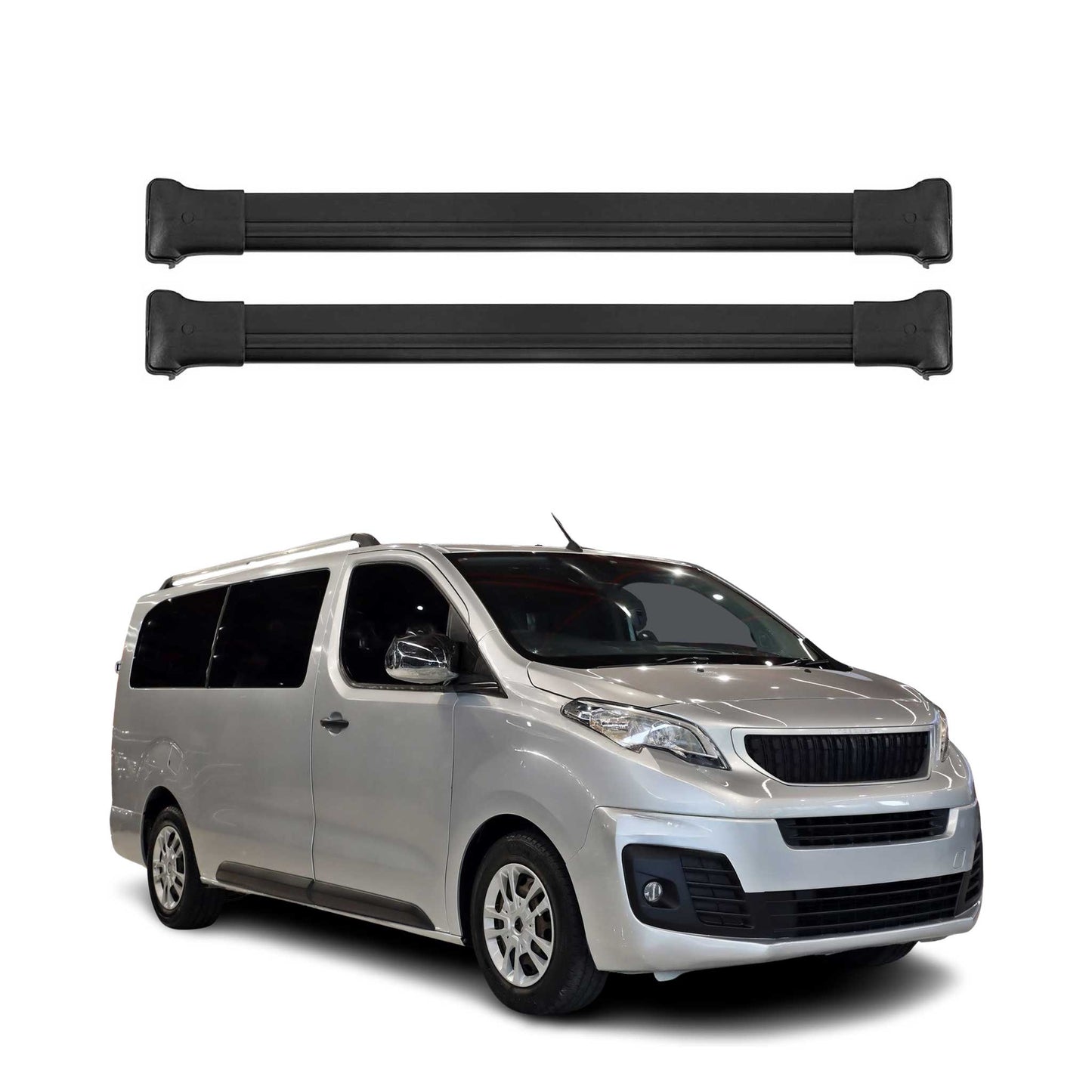 Portbagaj de plafon pentru Peugeot Expert 2016-2025 75kg aluminiu negru 2 buc