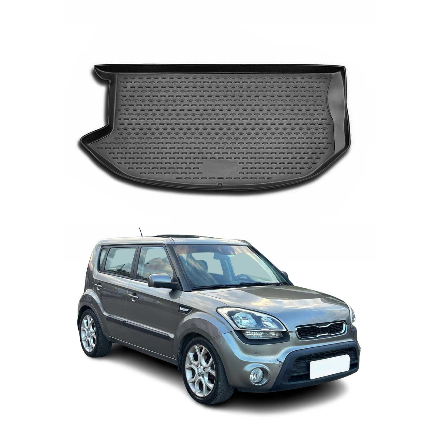 Covoraș portbagaj/tapițerie portbagaj pentru Kia Soul 2009-2014, cauciuc TPE, negru