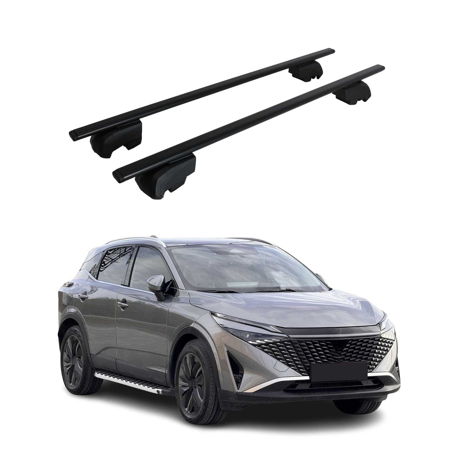 Dachträger Gepäckträger für Nissan Qashqai 2021-2023 Querträger ABE Schwarz