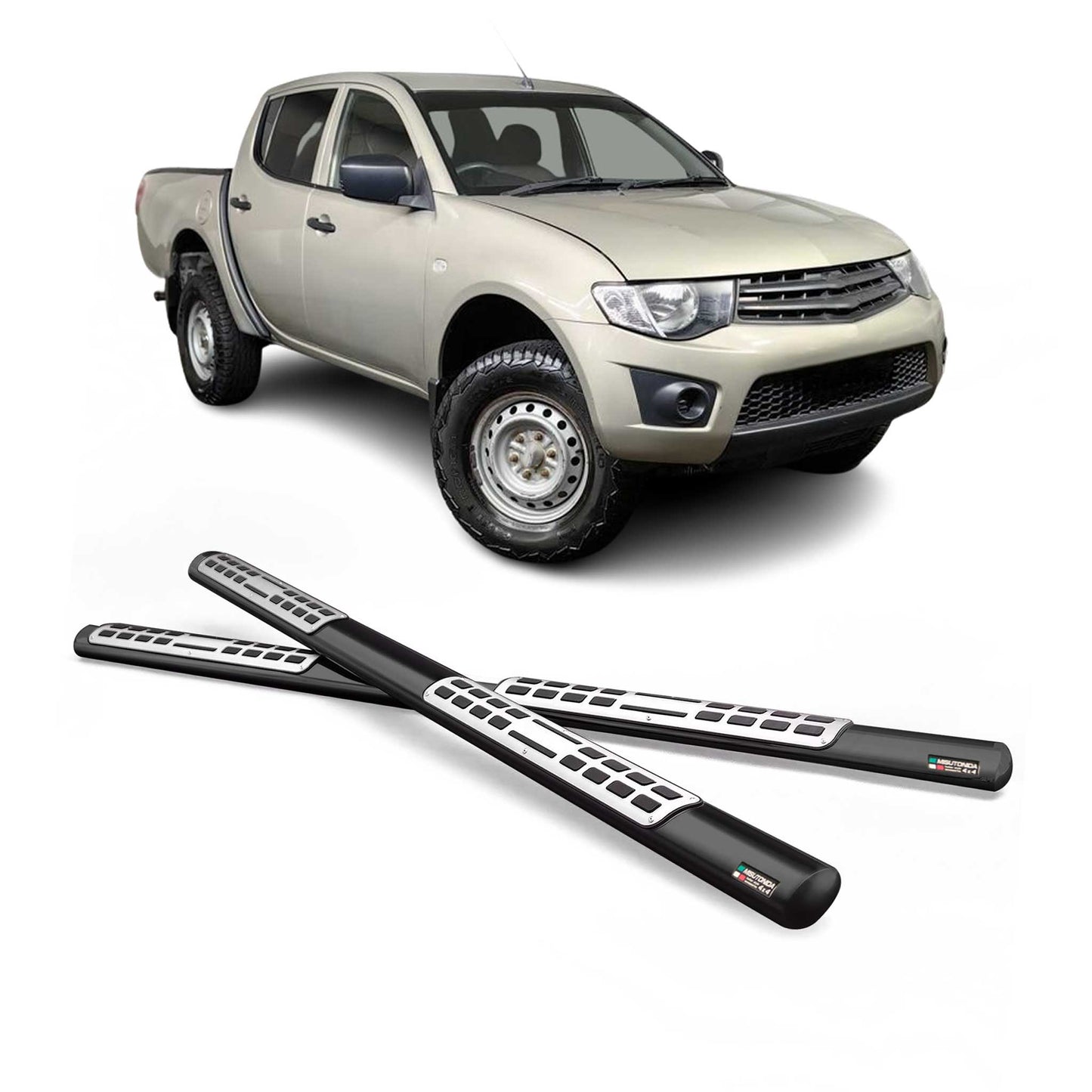 Stahl Schwellerrohre Trittbretter für Mitsubishi L200 Double Cab 2006-2009