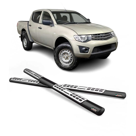 Stahl Schwellerrohre Trittbretter für Mitsubishi L200 Double Cab 2006-2009