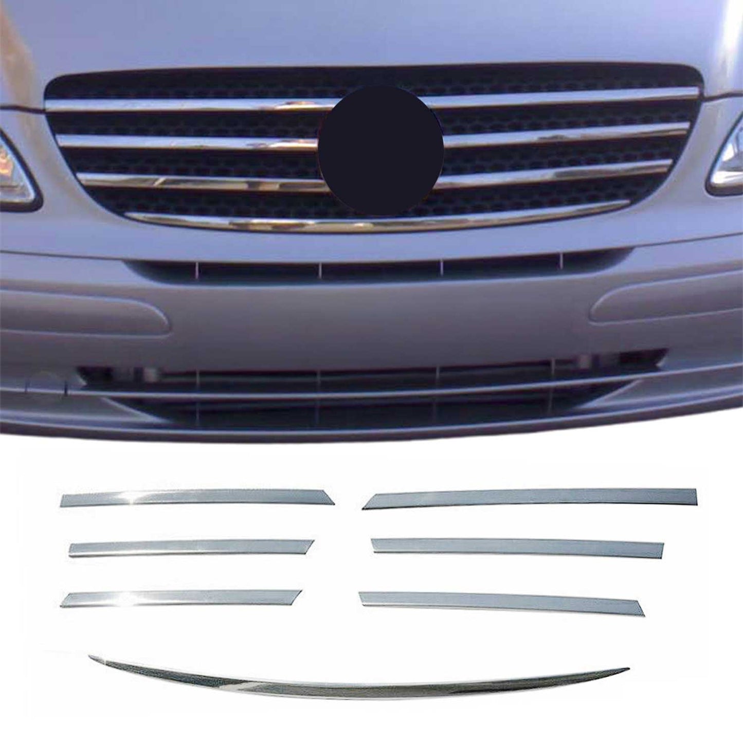 Kühlergrill Leisten Grillleisten für Mercedes Vito W639 2003-2014 Chrom 7x