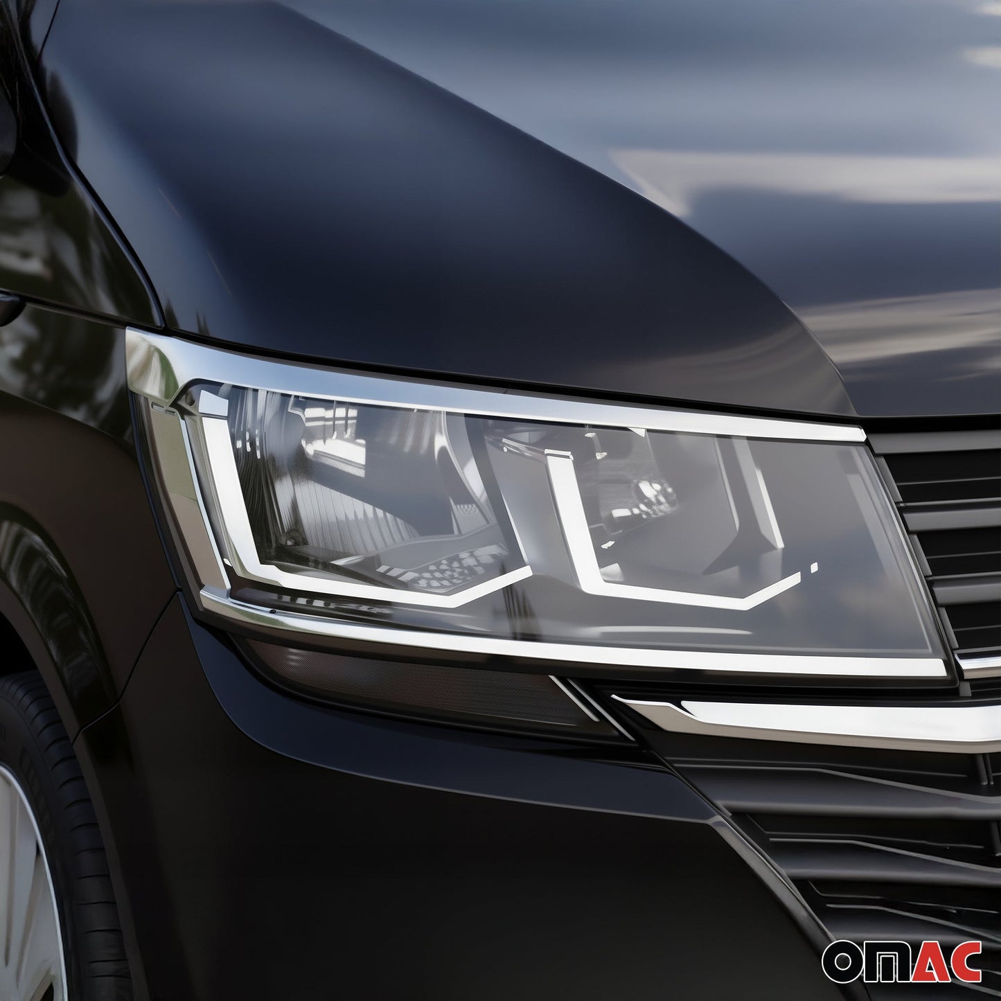 Scheinwerfer Scheinwerferblende für VW T6.1 Transporter 2019-2024 Oberhalb Chrom