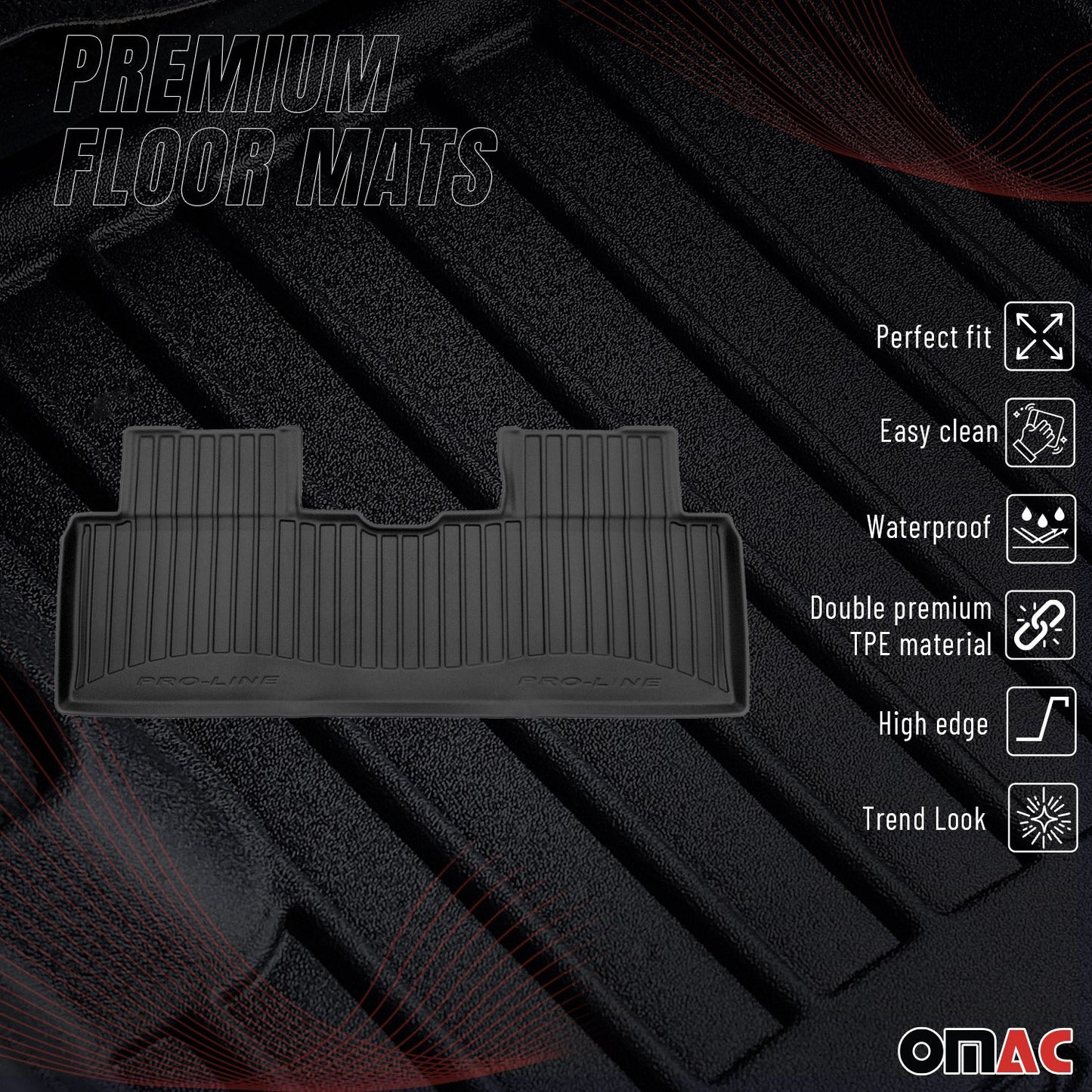 2022-2025 Hyundai Ioniq 6 Fußmatten TPE Schwarz 3 tlg