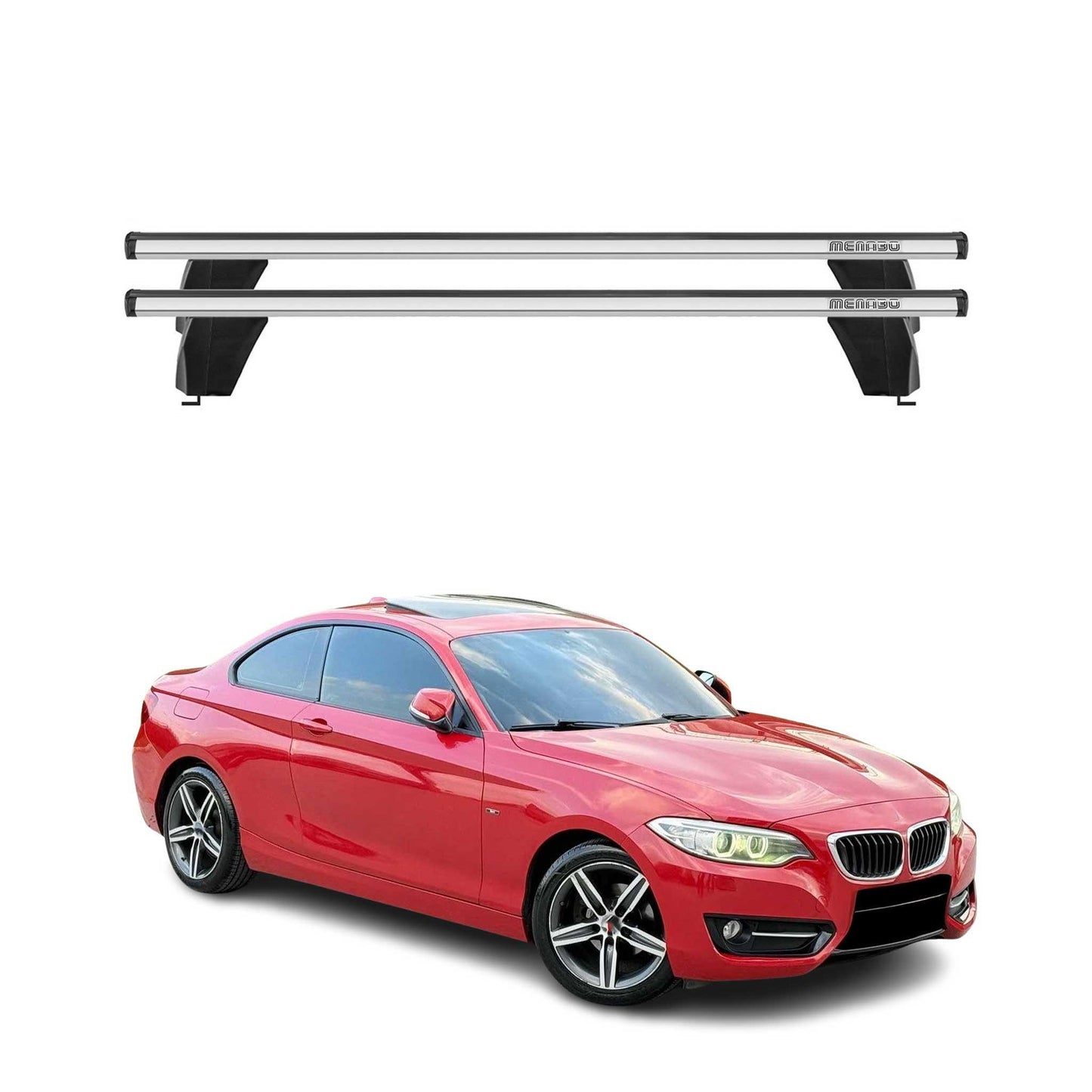 Menabo Dachträger Grundtäger für BMW 2er F22 Coupe 2012-2021 75kg Alu Silber 2x