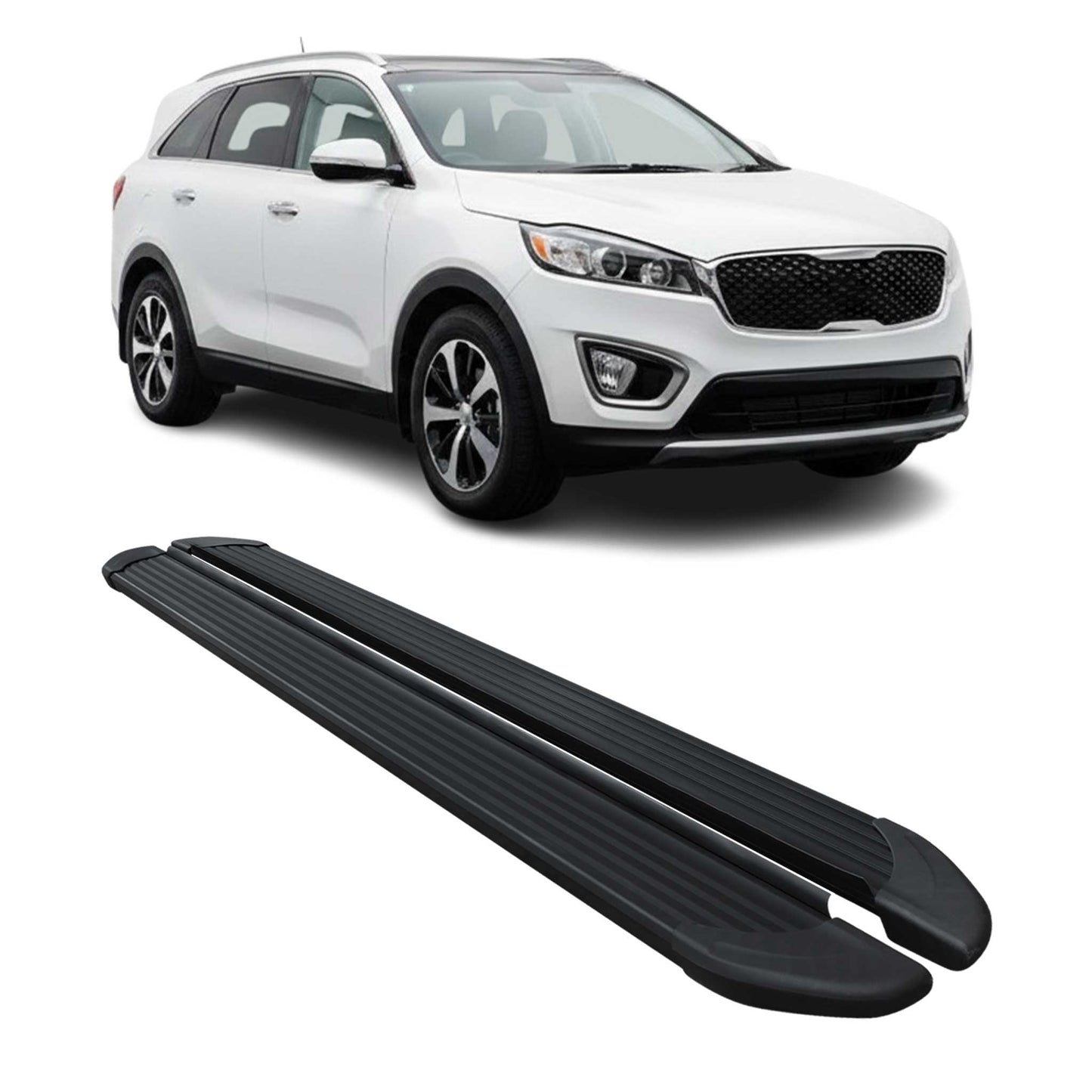 Seitenschweller Trittbretter Schweller für Kia Sorento 2012-2016 Alu Schwarz