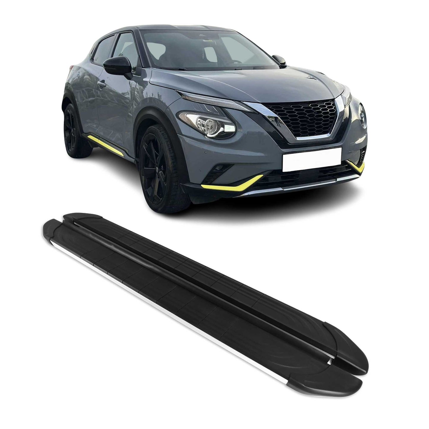 2019-2025 Nissan Juke Trittbretter Seitenschweller Aluminium Schwarz Silber