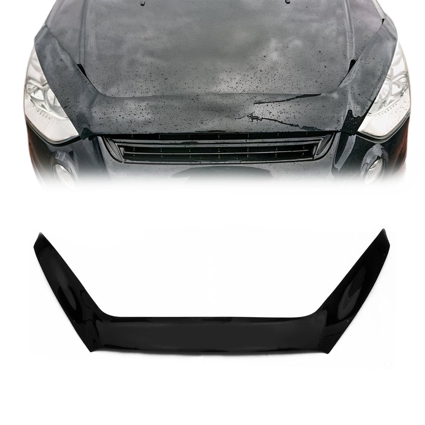 Motorhaube Deflektor für Ford S-Max FL 2010-2015 Schwarz Steinschlagschutz