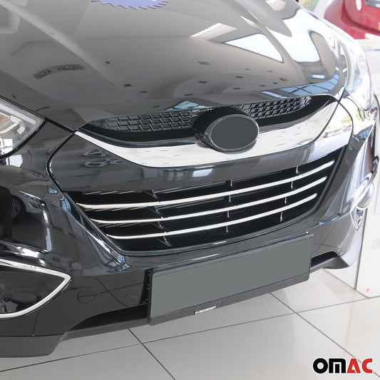 Benzi decorative grilă auto pentru Hyundai ix35 2010-2015, oțel inoxidabil, argintiu, 3 buc.