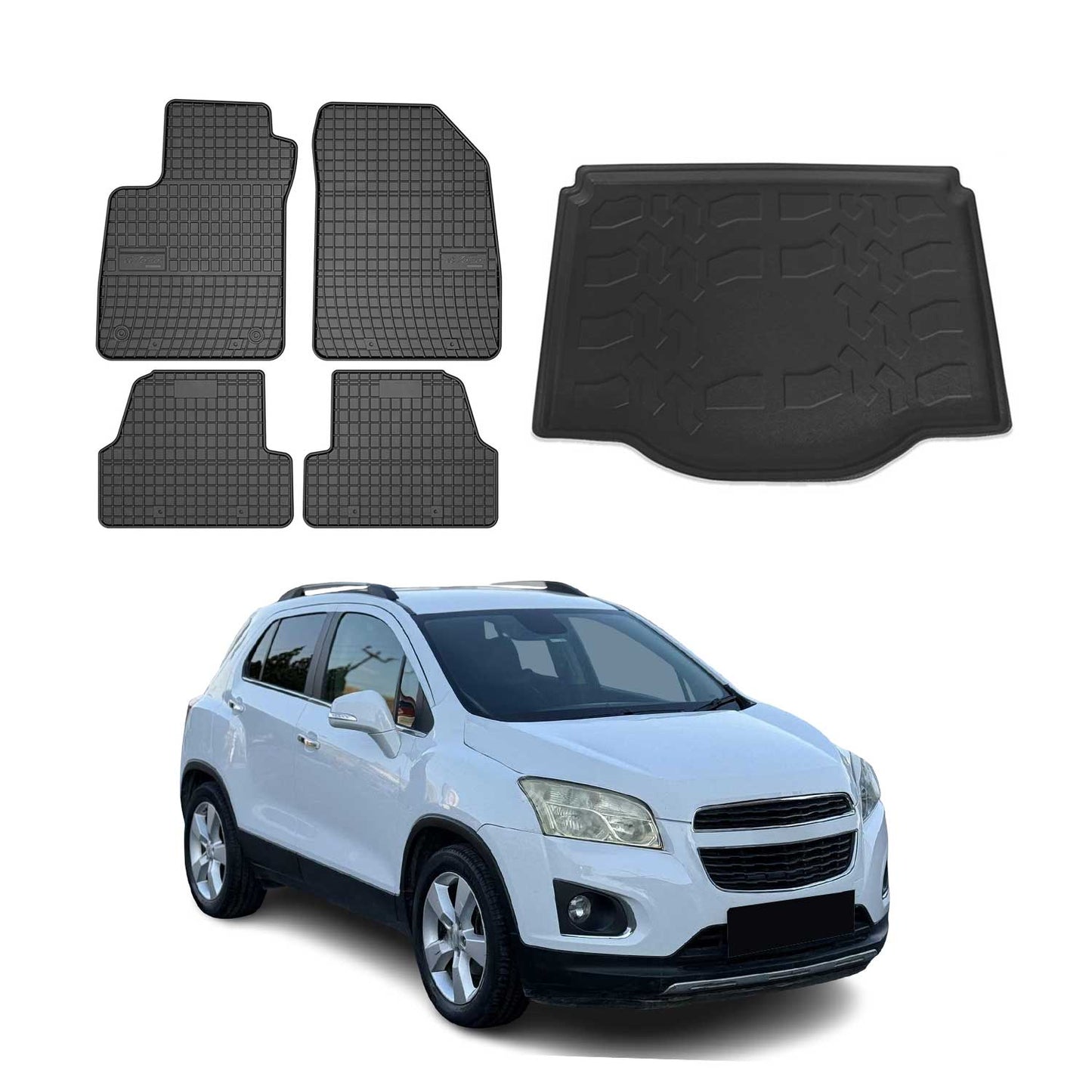 Fußmatten & Kofferraumwanne Set für Chevrolet Trax/Buick Encore 13-2022 Schwarz